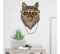 HoldOneLight 3D Fox Head Wall Mount Ornament, Animal Head Wall Art Hanging Sculpture, Bronzed Resin Decor for Home (Gold Bronze, 20x28cm, Living Room, Bedroom, Dining Room, Home Office)