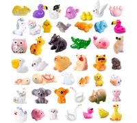 HoldOneLight 45 Pcs Mini Resin Animals 45 StylesTiny Sea Resin Animals Figurines Bulk for Fairy Garden Miniature Dollhouse Accessories Hide Crafts Decor