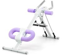 HoldOneLight Adjustable Ab Machine, Ab Workout Equipment, Ab Trainer Machine for Abs Workout at Home Gym, Knee Protection, Foldable Abdominal Trainer for Stomach Workout (Purple)