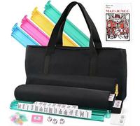 HoldOneLight American Mahjong Set with White Tiles, Complete 166-Piece Game Set with Official Artwork & Carrying Bag for Adults, Durable Game Room & Family Entertainment Supplies