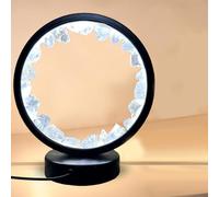 HoldOneLight Crystal Lamp Amethyst Raw Stone Ellipse Night Natural Healing Night Table Base USB Port 3 Colours Mode for Bedroom Bedside Lamp Office Home Decor Gift