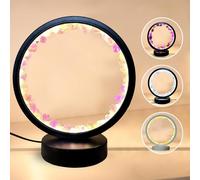 HoldOneLight Crystal Lamp Amethyst Raw Stone Ellipse Night Natural Healing Night Table Base USB Port 3 Colours Mode for Bedroom Bedside Lamp Office Home Decor Gift