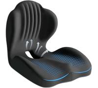 HoldOneLight Ergonomic Memory Foam Seat Cushion, For Office, Car, Gaming & Dining Chairs, Sciatica, Tailbone & Coccyx Pain Relief, Lumbar & Lower Back Support (Black03)