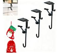 HoldOneLight Fireplace Decoration Hanger - Mantle Holder with 2 Hooks for Multi-Use, Durable Wrought Iron, Padded Contact Points (3 pcs)
