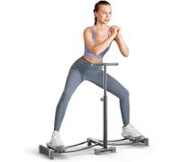 HoldOneLight Foldable Ski Machine Exercise, Height Adjustable Handrail, Thickened and Widened Anti-Slip Pedal, Fitness Slimming Lnner Thigh Muscles (Grey)