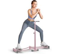 HoldOneLight Foldable Ski Machine Exercise, Height Adjustable Handrail, Thickened and Widened Anti-Slip Pedal, Fitness Slimming Lnner Thigh Muscles (Pink)