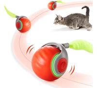 HoldOneLight Interactive Cat Smart Ball Toy - 360° Automatic Rolling, Rechargeable with Irregular Movement, Pet Exercise & Play Toy for Cats/Kittens (orange)