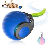 HoldOneLight Interactive Cat Smart Ball Toy - 360° Automatic Rolling, Rechargeable with Irregular Movement, Pet Exercise & Play Toy for Cats/Kittens (blue)