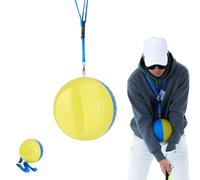 HoldOneLight Portable Golf Swing Trainer Ball, Posture & Motion Correction Aid, Includes Carry Rope for Easy Transport, Ideal for Beginners (L-YellowBlue)