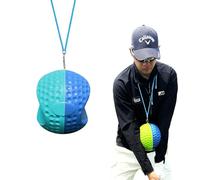 HoldOneLight Portable Golf Swing Trainer Ball, Posture & Motion Correction Aid, Includes Carry Rope for Easy Transport, Ideal for Beginners (S-CyanBlue)