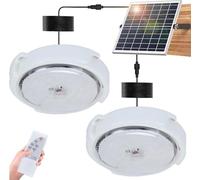 HoldOneLight Solar Ceiling Light with Motion Sensor,2 Pack 15W Ultra Bright 8000K Daylight White - Remote Control & Switch, Indoor/Outdoor for Shed, Barn, Porch, Patio, Gazebo