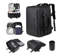 HoldOneLight Vacuum Compression Travel Backpack with Built-in Air Pump & TSA Lock -60L Expandable, Waterproof, Space-Saving - Ideal for Commuting, Boarding & Travel, Fits 16" Laptop