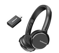 Holdsound BKM600 Wireless TV Headphones for Seniors - Lightweight On-Ear Design, USB Transmitter with Optical/AUX/RCA/USB Connectivity (Silvery)
