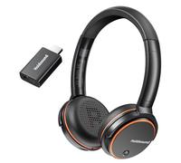 Holdsound Wireless Headphones for TV, TV Headphones Wireless for Seniors with USB Transmitter, 20hrs Playtime, Easy Setup, Higher Volume, 165FT Range, Orange