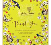 Holdsworth Chocolates Gift Box - Thank You Chocolate Gift Assortment with Milk, White & Dark Chocolate Truffles, Pralines, Creams & Caramels. Thank You Gift Chocolates for Women & Men 200g