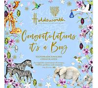 Holdsworth Chocolates Occasions Collection - It's A Boy Gift Box Handmade Truffles with Assorted Milk, Dark and White Chocolates a Perfect New-born Gift 110g