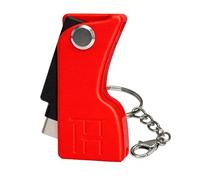 HOLDTAG Yubikey Case with Key Ring and Adapters Compatible with YubiKey 5 NFC and 5C NFC, Shock Protection, Yubico Case, Cover | Case Cover (No Security Key Included), Red Without Adapters, Estándar
