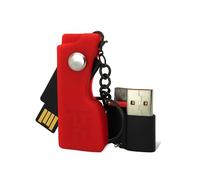 HOLDTAG Yubikey Case with Key Ring and Adapters | Compatible with YubiKey 5 NFC and 5C NFC | Shockproof and Heavy Duty Protection | Yubico Case | Cover | Portable Case (No Security Key Included), red