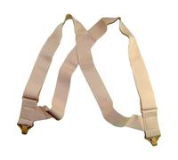 Holdup Hip-Clip Style Under-Ups Suspenders for Men with the Patented Composite Plastic Gripper Clasps or No-slip metal clips, Tan 2"-plastic, 2" wide x 48" long