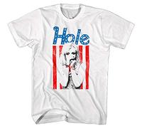 Hole Courtney Love USA Flag Men's T Shirt American Rock Band Concert Tour White