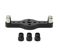 Hole Drilling Guide Centering Dowel Jig, Aluminum Alloy Straight Hole Positioner for Woodworking Splicing Locator with 6mm 8mm 10mm Drill Bushings for Cabinet Doors