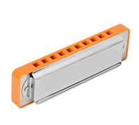 Hole Harmonica, Bb-Key 12-Hole Blues Harp Harmonica Brass Professional Harmonica Stainless Steel Screws Musical Instrument Beginner Practice AM 20D(orange)