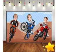 Hole in Face Background Cowboy Photo Dancer Baby Shower Cute Rabbit Photography Backdrops for Festivals Dirt Bike Birthday Decoration Disco