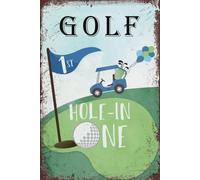 Hole In One Golf Tin Sign Metal Tin Sign Poster Plaque Vintage Kitchen Farm Yard Garage Club Retro Signs Bathroom Warn Man Cave Bar Decor Gift For Women Men 8x5.5 Inch Plaque Tin Sign