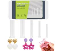 Hole Maker for Resin, 5 Sizes(3/4/5/6/8mm) 25PCS Make Holes Without Drilling for Epoxy & UV Resin, Holes Tools for Jewelry Making, Pet Tag, Keychain, DIY Craft Pendant Decor