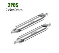Hole Making Tools Dual Ended High Speed Steel Center Drills, Two Piece Set at a Reliable Angle of Sixty Degrees