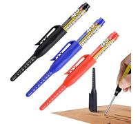 Hole Marker with Long Tip - 45 mm Quick-Drying Oil-Based Pens, Waterproof Construction Markers for Precise Markings on Metal, Wood and Surfaces, Permanent Marker with Large