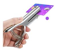 Hole Punch 2" Reach 3/8 inch Single Hole Punch,Heavy Duty Hole Puncher Single,Paper Punch Portable Hand Held Long Hole Punch for Paper Cards Plastic Cardboard (Silver) (3/8"-10mm Hole)