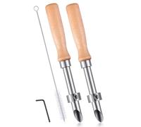 Hole Punch, Lemon Cup, 2-Piece Straw Punch Tool Made of Stainless Steel and Wood, Kitchen Accessories, Camping, Family, Friends, Home, Cafe, Picnic