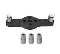 Hole Punch Locator Aluminum Alloy Punching Gauge, Woodworking Center Puncher Tool with 3Pcs Drill Bushings for DIY Projects and Precision Drilling (Black)