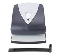 Hole Punch Manual Adjustable Positioning Punching Machine Compact Plastic Body for Office School Stationery Binding Paper Craft Art Projects Size 10 x 11.5 x 12.4cm (Black)