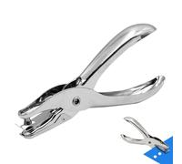 Hole Punch,One Hole Pliers Metall Handheld 1 Hole Single Puncher Paper Stainless Steel Hole Puncher Tool for DIY Craft Office School and Home Silver