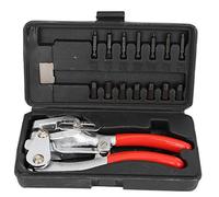 Hole Punch Pliers Kit, Hand-Held Power Metal Punch Kit Stainless Steel Iron Plastic Hole Punch Pliers Including Multiple Nozzles (Radom Case Colors)