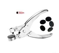 Hole Puncher, 4/6/8/9mm Aperture Multi-Size Punch Tool for Leather Goods and Plastic Bags Smooth Hole Edging with Rotatable Discs Crafters and DIY Enthusiasts(diameter 4MM)