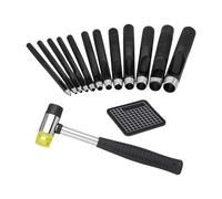 Hole Puncher Hollow Set with Hammer Leather Punching Tool Round Hollow with Hammer Round for Watch Band Belt