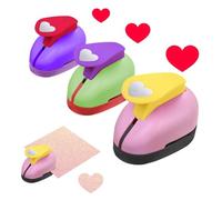 Hole Punches 3pcs, 9mm 15mm 25mm Colors Random Portable Handmade Paper Clipping Hole Cutter for DIY Handmade Decoration Clipping Cards Photo Albums Handicrafts Clipping Books Greeting Cards (Heart)