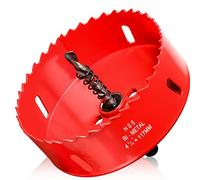 Hole Saw 4 5/8” (117mm) for Wood, HSS Bi-Metal Hole Cutter with Pilot Drill Bit for Recessed Lights, Fiberglass, PVC Board and Vent Pipe