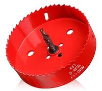 Hole Saw 4 7/8” (124mm) for Wood, HSS Bi-Metal Hole Cutter with Pilot Drill Bit for Recessed Lights, PVC Boards, Fiberglass and Vent Pipes