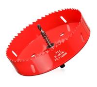 Hole Saw 5-5/8 inch for Wood and Plastic, 143mm Diameter HSS Bi-Metal Hole Cutter Drill Bit for Drywall, Plasterboard, Fiberglass and Vent Pipes, 3-Flat Shank 3/8"