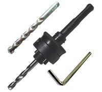 Hole Saw Arbor Quick Change SDS Plus for SDS Plus Chuck Push Pins Into Hole Saw Stays Put Fit Hole Saws 1 1/4" to 8" Hole Saw with HSS Pilot Drill for Wood or Steel and TCT Pilot Drill for Masonry