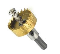 Hole Saw Cutter 17mm HSS Titanium Hole Saw Cutter Tool Kit Drill Bit Set Stainless Steel Metal Alloy Cutter Remover Tools for Steel, Stainless Steel, Iron, Copper, Brass, Aluminum, Fiberglass