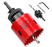 Hole Saw HSS Hole Drill Bit 44 mm Drill Bit Anvil Bi-Metal Cutting Depth 50 mm Can Drill Universal Attachment for Wood Plaster Aluminium Plastic Drywall Iron Sheet