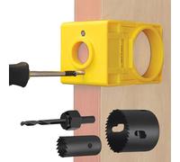 Hole Saw Kit - Precision Door Cutter Tool, Lock Jig | Door Hole Installation Kit, Adjustable Drilling Tool, Steel Cutter for 1-3/8 to 1-3/4 Wooden Doors, Table Bag Tools, Entry Pas