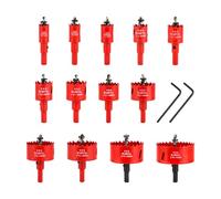 Hole Saw Set, 13Pcs 18mm - 75mm Hole Saws Drill Bit with Hex Shank and Centring Drill, Hole Cutter Drilling Holesaw Kit for Wood Soft Metal Plastic Plasterboard