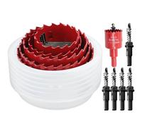 Hole Saw Sets, 30mm-100mm Holesaw Set with Dust Catcher & Hex Shank, 6-Piece M42 Bi-Metal Hole Cutter Set, Metal Hole Saw Drill Bit - Perfect for Handymen, DIY Enthusiasts, Recessed Lights, Wood, PVC