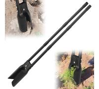 Hole Spade Hand Excavator Earth Hole Drill Post Hole Drill 140 cm, Two Sharp Blades for Breaking Soil, Digging, Cultivating, Weeding, Manual Post Hole Drilling Tool, Garden Shovel, Black